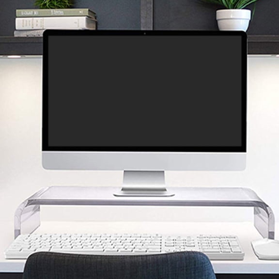 ibasenice Transparent Acrylic Desk Riser for Monitor and Laptop, Heightening Base for Office and School Use, 1 Piece