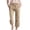 Khaki, variant on Girls' Solid Color Cotton Linen Casual Pants,Elastic Drawstring Waist 3/4 Length Capri with Pockets,Loose Fit for Daily Wear, School, Summer Activities,Breathable and Comfortable - Dark Blue