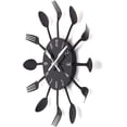 thumbnail image 5 of Mirror Effect Kitchen Clock with Spoon, Black, Fork, 3D Removable Sticker for Home Decoration 32*32*4CM Colorful, 5 of 5
