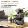 thumbnail image 5 of Alpine Corporation 11" Tall Indoor 3-Tier Tabletop Stone Water Fountain with LED Lights, 5 of 12
