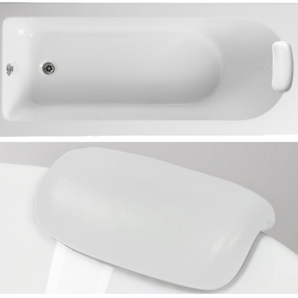 10.2"x 5.3" Neck Back Support Headrest Bath Tub Pillow Cushion Waterproof with Suction Cup