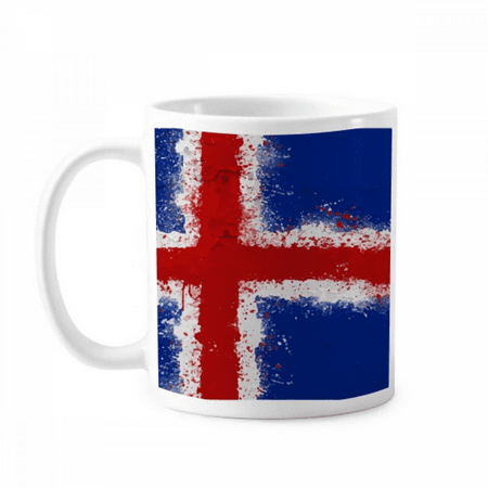 

Iceland Flag Pattern Mug Pottery Cerac Coffee Porcelain Cup Tableware
