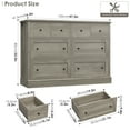 thumbnail image 2 of Homfa Unisex 8-Drawer Combo Dresser, Horizontal Dresser, Modern Wood Storage Cabinet, Gray, 2 of 6