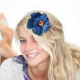 thumbnail image 5 of Hawaiian Hibiscus Flower Hair Clip, Plumeria Hibiscus Hair Clips, Flower Accessories for Women Bridal Wedding, Girls Vacation Beach Party, and Festive Outfits (Blue), 5 of 6