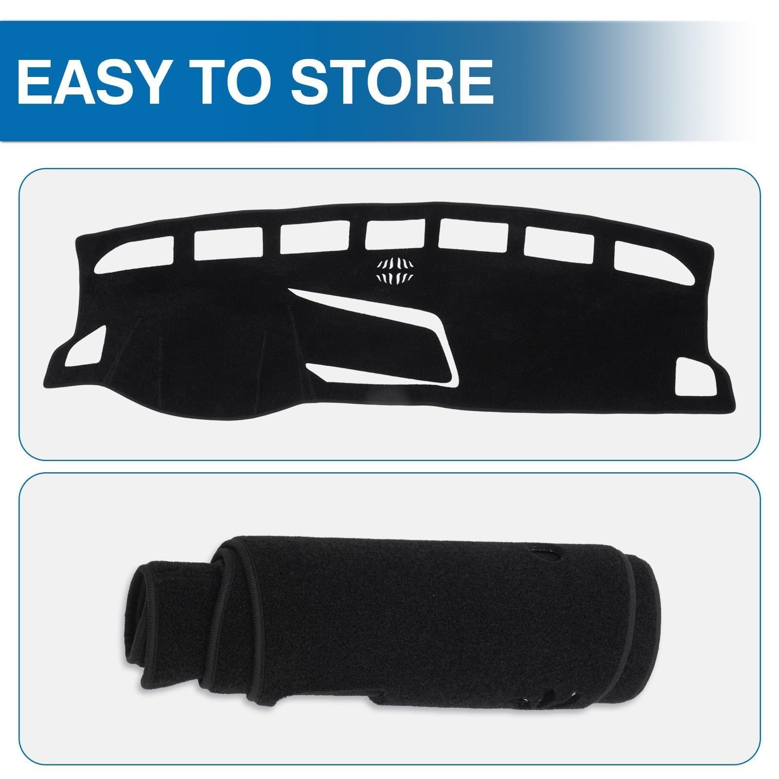 Car Dash Cover for Taos (S SE SEL) 2022 2023 2024 (Not fits for 2025 Taos) Polyester Non-Slip Interior Accessories for Taos Custom Fit Dashboard Mat Sunshade No Glare Black