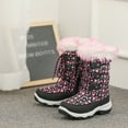 thumbnail image 4 of Dream Pairs Kids Boys & Girls Winter Mid Calf Knee High Waterproof Winter Outdoor Snow Boots Nordic Black/Pink Size 13, 4 of 6