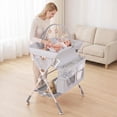 thumbnail image 6 of INFANS Portable Baby Changing Table with Wheels, Foldable Diaper Changing Station with Adjustable Heights, Large Organizer Storage for Newborn Infant, 6 of 9
