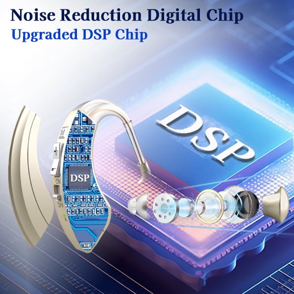 HIBRIQ Rechargeable Hearing Aids with Noise Cancelling, Feedback Cancellation & Clear Speech for Seniors HH-1220AX