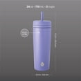 thumbnail image 5 of TAL 24oz Stainless Steel Rowan Tumbler with Silicone Straw, Purple, 5 of 6
