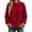 Red#, variant on Iroehba Fleece Womens Tops Solid Reversible Long Sleeve Mock Neck Sweatshirt, with Regular Cut and Drop Shoulder, Dressy Casual and Stylish