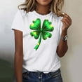 thumbnail image 2 of FRSASU Women St Patricks Mardi Gras Round Neck T Shirts Shamrock Carnival Short Sleeve Tops White, 2 of 5