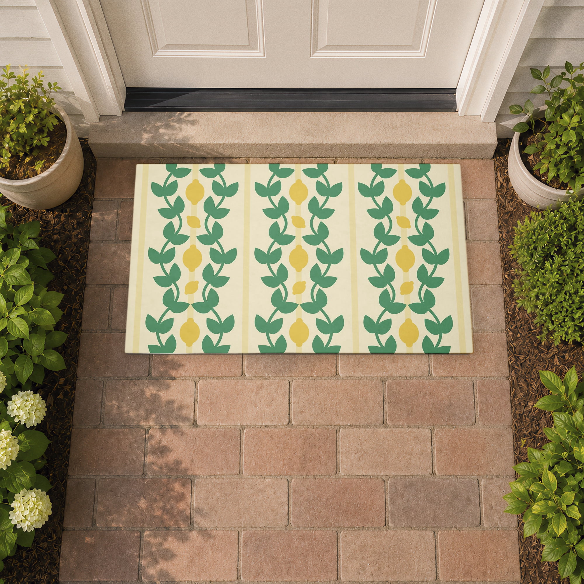 Stupell Industries Yellow Lemon Vines Printed Outdoor Door Floor Mat, design by Lil' Rue