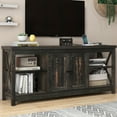 thumbnail image 3 of Dextrus Farmhouse TV Stand up to 65 Inches w/Power Outlets, Entertainment Center Cabinet with Storage for Living Room, Rustic Oak, 3 of 7