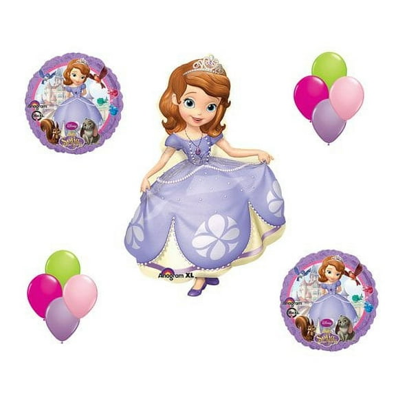 Sofia the First Disney Princess Mylar Latex Balloon Set Birthday Party Bouquet, By Anagram