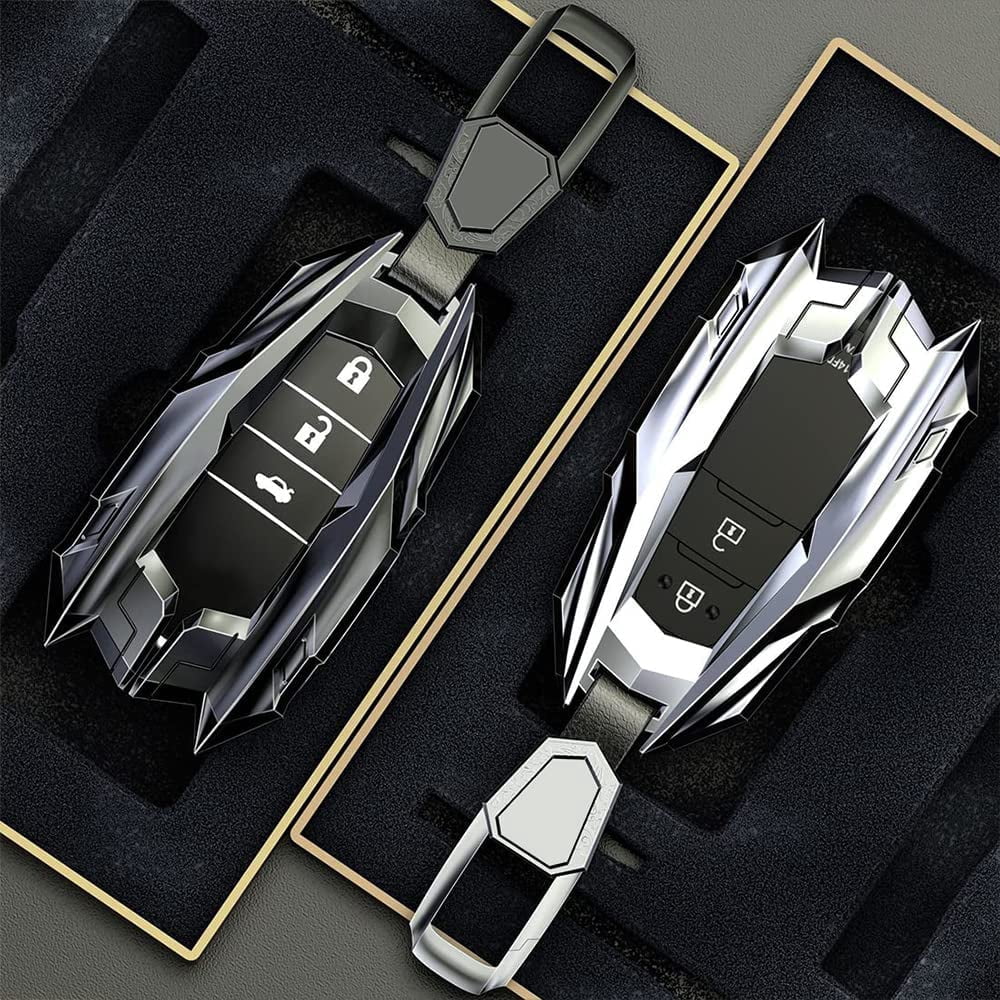 Zinc Alloy Metal Keyless Remote Key Fob Case Cover for Toyota Camry RAV4 Highlander C-HR Prius Corolla Avalon GT86