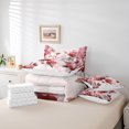 thumbnail image 4 of Girls Flower Bed in a Bag 7-Piece Hydrangea Floral Bedding Set for Women,Red Gradient King Size Comforter Set Vintage Ombre Bedding Comforter Sets,Oil Painting Aesthetic Bed Set Room Decorative, 4 of 6