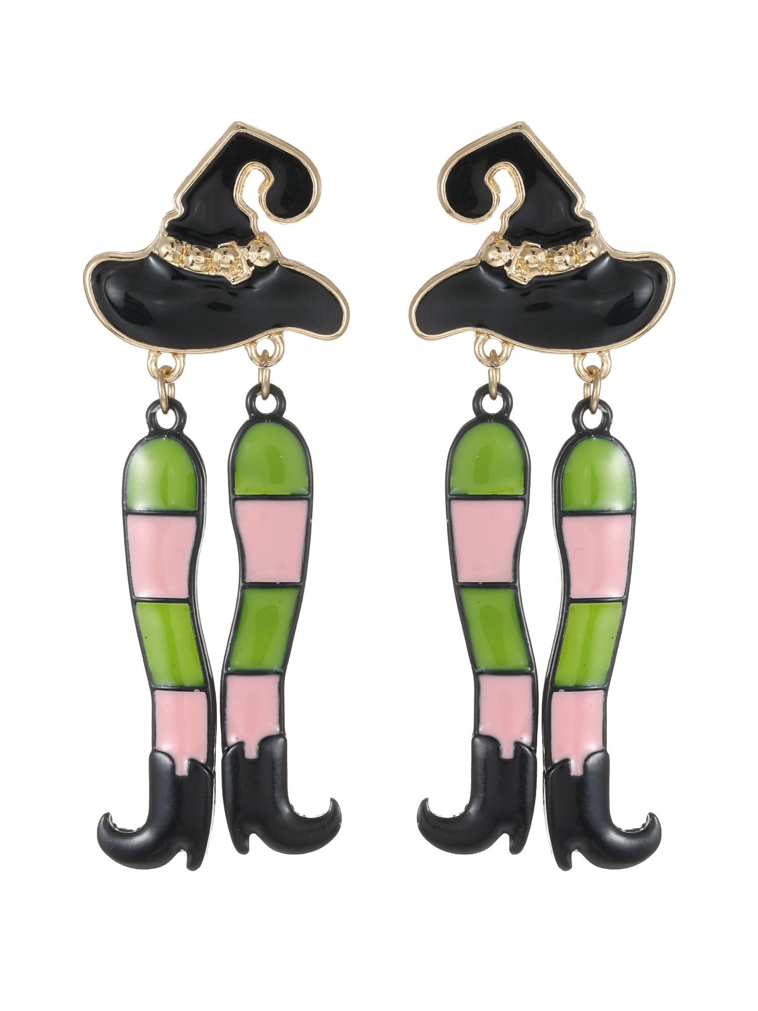 Way to Celebrate Striped Witch Halloween Dangle Earrings, 1 Pair