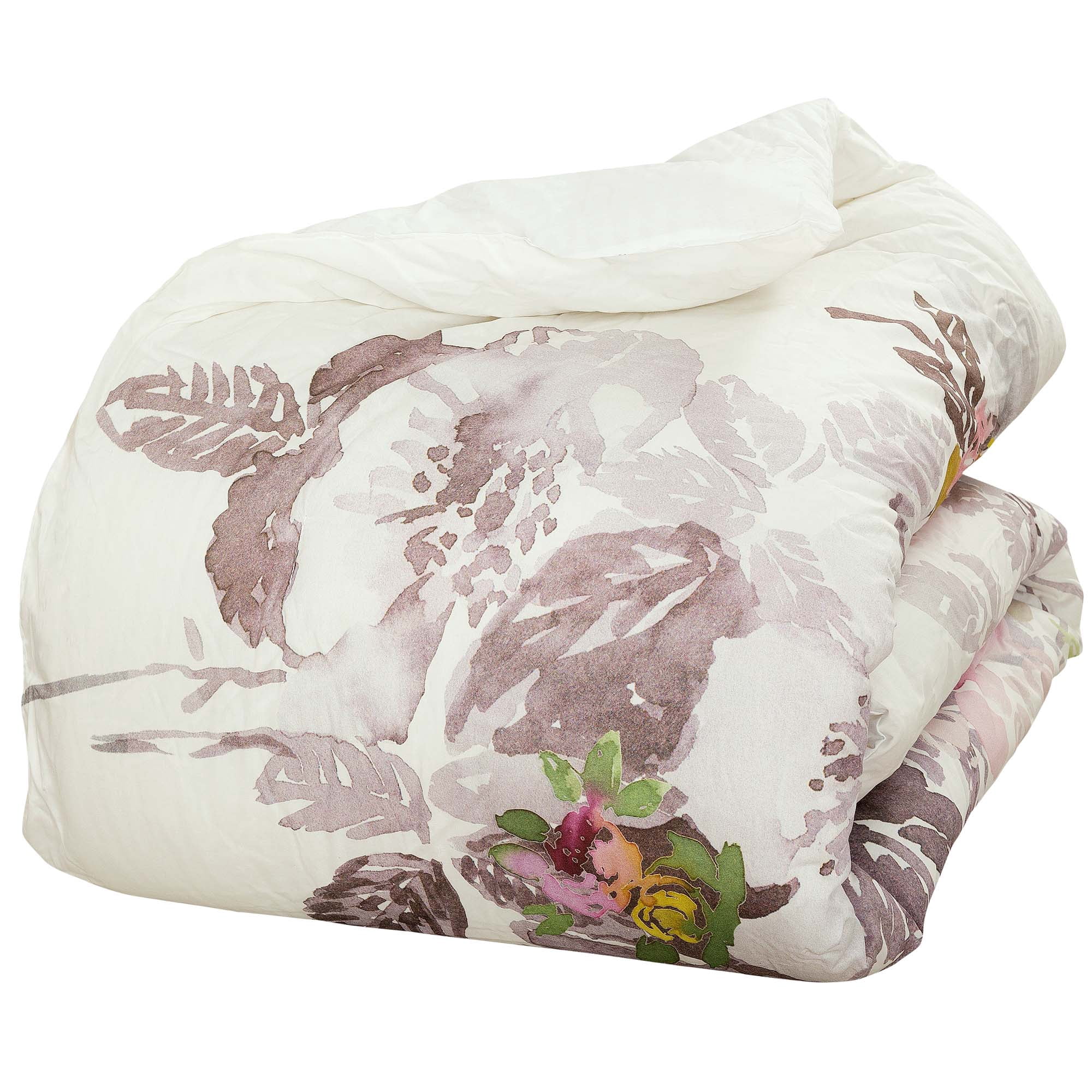 Twin 2-Piece Comforter Set, Brighton Grey and Blush Pink Watercolor Floral