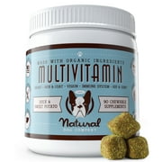 Natural Dog Company Multivitamin Supplement with Turmeric and Cod Fish Oil, 35 Essential Vitamins & Nutrients, Immune System, Skin & Coat, and Hip & Joint Support, Duck & Sweet Potato Flavor, 90 Chews