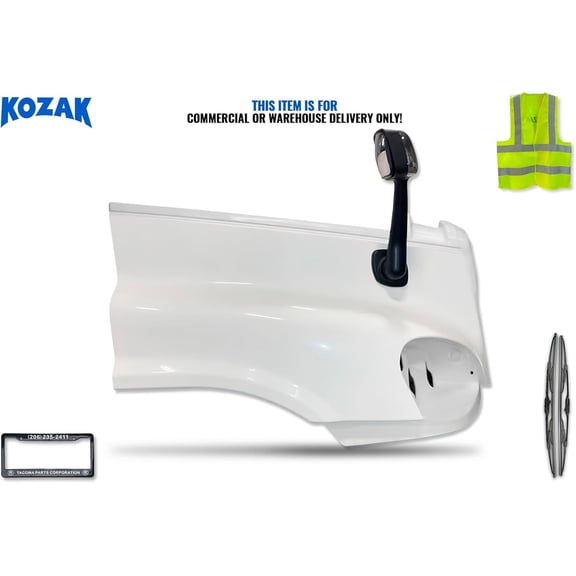 Hood Fender Fiberglass with Hood Mirror Passenger 2008-2017 Freightliner Cascadia 125 113