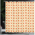 thumbnail image 4 of Ambesonne Vintage Shower Curtain, 70s Boho Geometric, 69"Wx84"L, Orange Cream, 4 of 5