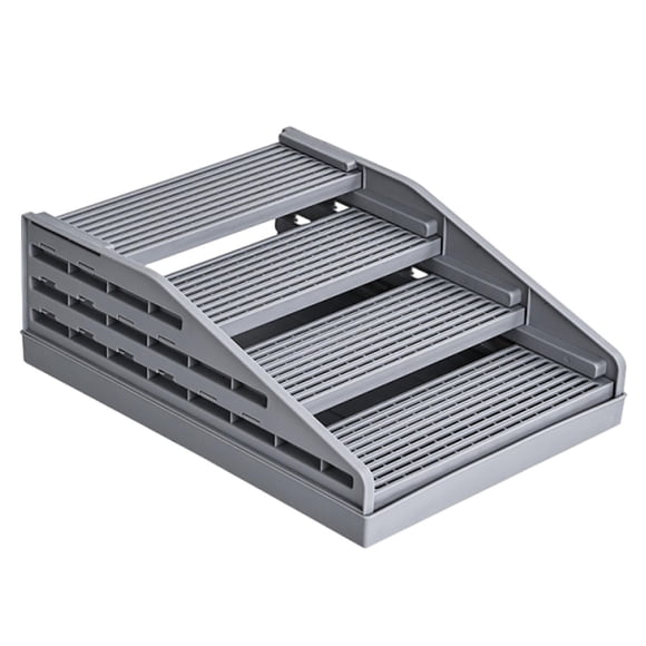 Rampa para caja de arena portátil para gatos, altura ajustable, diseño desmontable, doble capa Gris