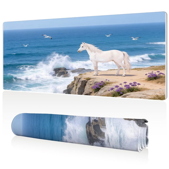 LIVEKEY XXL Gaming Mouse Pad 80x40cm Large Desk Mat Non Slip Stitched Edges Durable Easy Clean Waterproof Surface for Office PC Gaming Setup