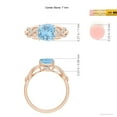 thumbnail image 4 of ANGARA Natural Criss Cross Shank Cushion 1.4 ct Aquamarine Engagement Ring in 14K Rose Gold for Women (Size-7mm) | March Birthstone, Anniversary, Jewelry Gift for Women | Natural Aquamarine Ring, 4 of 8