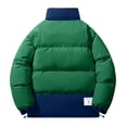 thumbnail image 5 of DUMUIELD Mens Down Jackets Fashion Color Block Ski Coat Winter Warm Jacket Thicken Waterproof Stand Collar Puffy Coat Green,L, 5 of 7