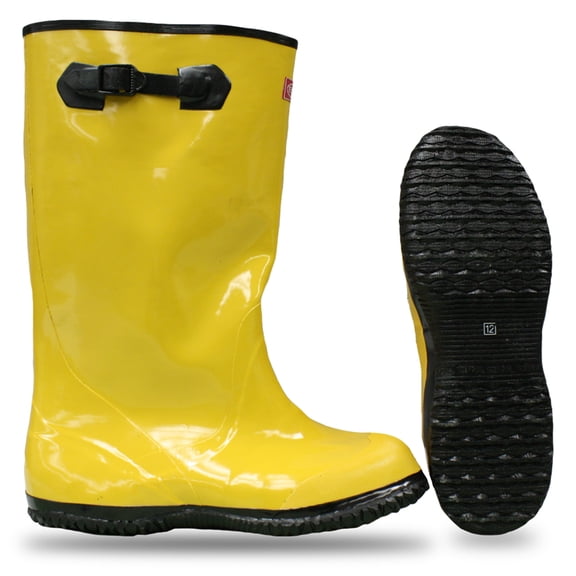 Boss Gloves 2KP448109 Size 9 17" Yellow/Black Rubber Over-The-Shoe Slush Knee Boot