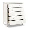 thumbnail image 4 of Alaterre Furniture Simplicity Wood 5-Drawer Chest in White, 4 of 7