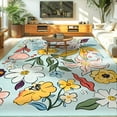 thumbnail image 5 of Ultrug Floral Area Rugs Boho Rugs Flower Print Carpet for Bedroom Living Room Office Nursery Home Decor,5'x8',Green, 5 of 7