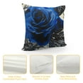 thumbnail image 4 of GOSMITH Flower Throw Pillow Covers Black Blue Rose Decorative Square Pillowcases for Sofa Bedroom Living Room Decor Gift White, 4 of 5