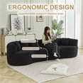 thumbnail image 4 of Timbernest 111.5" Curved Sectional Sofa, Oversized Boneless Cloud Couch, Chenille 4-Seater Floor Sofa for Playing Living Room, Black, 4 of 15