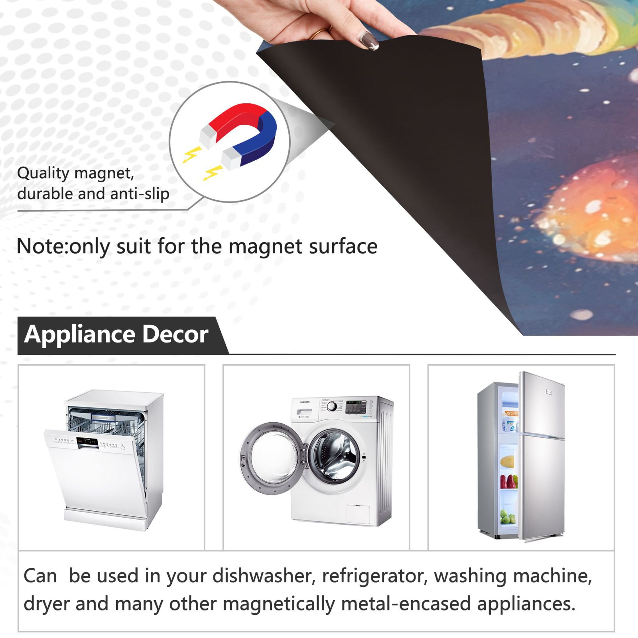 Dishwasher Magnetic Sticker 23x26 Inch Refrigerator Magnetic Sticker Washing Machine Magnetic Sticker Kitchen Panel Magnetic Sticker Home Decor Super Cute Unicorn