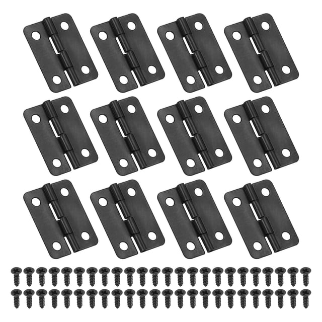 Bisagras pequeñas Uxcell de 1 pulgada, bisagra para caja de joyería con tornillo para cajas de madera de joyería, paquete de 12 en negro