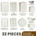 thumbnail image 2 of Juego de utensilios para hornear Kikcoin, 22 piezas, antiadherentes, apilables, 230 °C, 2 of 7