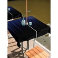 thumbnail image 2 of Outdoor Tablecloth with Umbrella Hole for Patio/Picnic/Party/Camping, Navy Blue Black Ombre Waterproof Table Cloth Square Cover Washable, Modern Abstract Striped Gradient (60"x 60"), 2 of 8