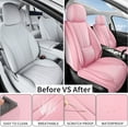 thumbnail image 2 of Car Seat Covers Full Set for Nissan Frontier 2009-2025,Breathable Nappa Leather Luxury Automotive Interior Accessories with Lumbar Support Pink, 2 of 5