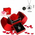 thumbnail image 1 of Sdmnsg-T Vraie Rose Préservée avec Cœur Je t'Aime Colliers pour Femmes - Fleurs Rouges Éternelles Cadeaux pour Elle Ensemble Cadeau Romantique pour Petite Amie Anniversaire de Mariage à la Saint-Valentin Fête des Mères Noël, 1 of 17