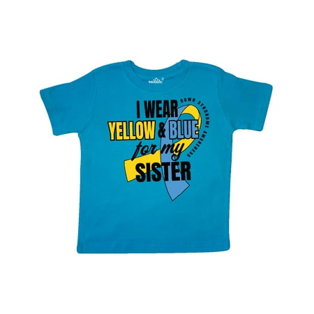 

Inktastic I Wear Yellow and Blue For My Sister Down Syndrome Awareness Gift Toddler Boy or Toddler Girl T-Shirt