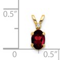 thumbnail image 2 of 14k Yellow Gold Diamond Red Garnet Birthstone Pendant Charm Necklace January, 2 of 6