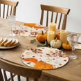 thumbnail image 4 of Fall Round Placemats Set of 4 Harvest Pumpkin Place Mats Thanksgiving Woven Placemat Autumn Fallen Maple Leave Beige Circle Braided Table Mat for Kitchen Dining Table Autumn Party Home Decor 15 Inch, 4 of 9