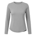 thumbnail image 4 of NinXxx Women's Long Sleeve Sun Tee Breathable Wicking Workout Top Silver M, 4 of 4