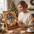 thumbnail image 7 of DIY Christmas Winter Tea Scene Pearl Bead Painting Kit, Unframed Canvas Rhinestone Art Set with Instruction Manual, Relaxing Craft Kit for Adults, Decorative Wall Ornament for Christmas Home Decor, 7 of 7