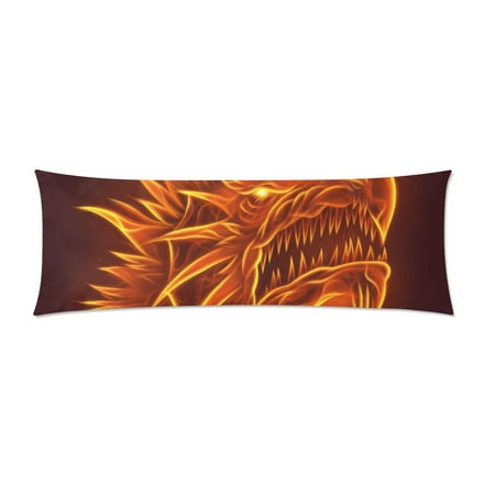 Mkhert Cool Fire Dragon Head Body Pillow Pillowcase Pillow
