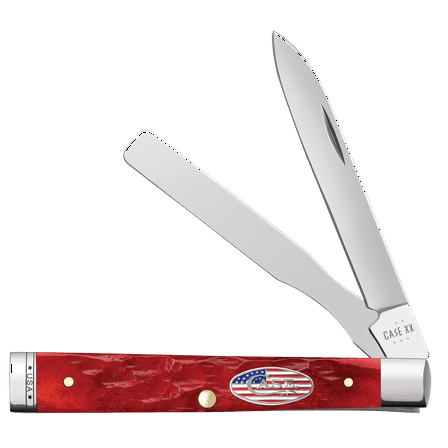 Case XX Knives Baby Doc Stars & Stripes Dark Red Bone Stainless Pocket Knife