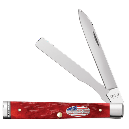 Case XX Knives Baby Doc Stars & Stripes Dark Red Bone Stainless Pocket Knife