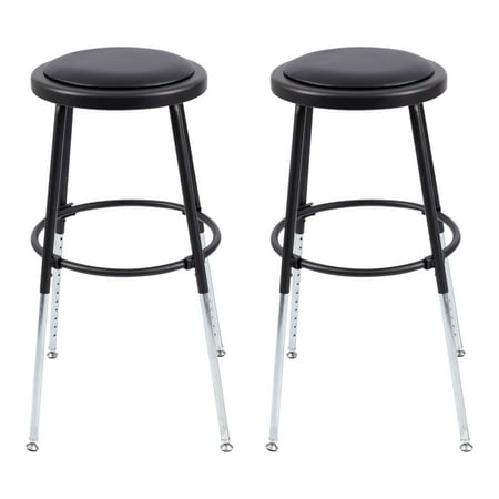 Stand Up Desk Store Stackable Adjustable-Height Classroom Office Workstation Stool (Black  2 Pack)