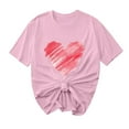 thumbnail image 2 of Wowcloth Women's Valentine's Day T-shirt, Round Neck Short Sleeve with Heart Print, Casual Comfortable for Gift, Dating and Everyday Wear, 2 of 5